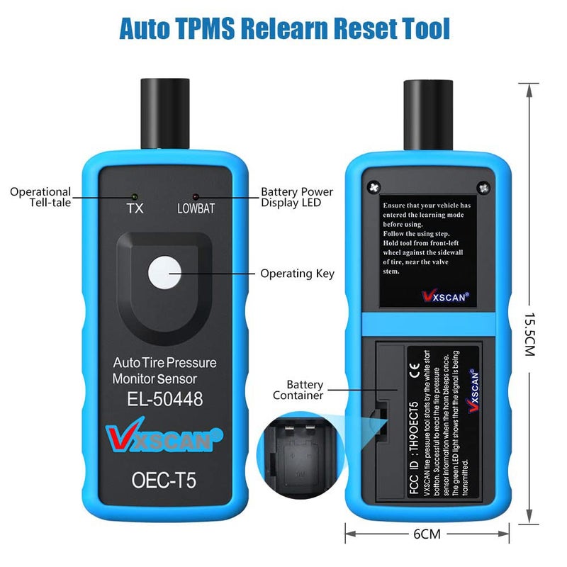 VXSCAN أداة إعادة تعلم VXSCAN TPMS، أداة تنشيط مستشعر ضغط الإطارات OEC-T5 لمركبات سلسلة GM لتعلم نظام الإطارات - Image 2